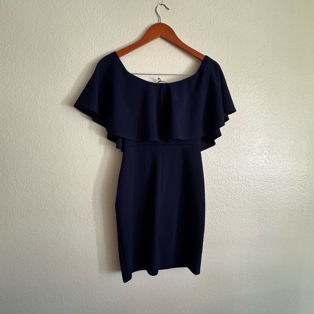Soprano Blue Off the Shoulder Ruffled Mini Dress - Picture 2 of 2